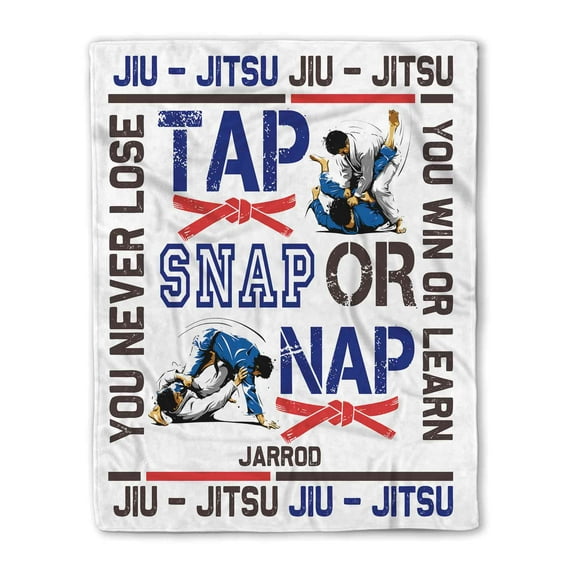 Lazaofficial Custom Name Blanket, Jiu Jitsu Blanket, Martial Arts Gifts