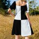 thumbnail image 5 of Vestido de manga corta a cuadros en blanco y negro, vestido de fiesta, vestidos elegantes, tallas grandes, vestidos de mujer, vestido, 5 of 7