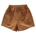 thumbnail image 4 of sovlvnd Toddler Kids Girls Boys Casual Spring Summer Solid Color Pockets Children's Shorts Brown, 2 Years, 4 of 5