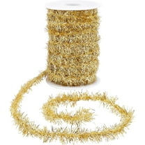 20 Yards Gold Tinsel Garland Party Garland Thin Glitter Tinsel Metallic Holiday Tinsel Garland Decor DIY