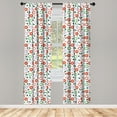 thumbnail image 4 of Ambesonne Vegetable Window Curtains, Tomatoe Onion Drawing Art, Each 28" W x 84" L, Forest Green Scarlet, 4 of 4