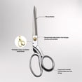 thumbnail image 2 of 8.5 Inch Heavy Duty Fabric Scissors, Stainless Steel Sewing Shears for Tailors, Dressmakers & Crafts (Silver), 2 of 5