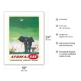 thumbnail image 2 of Africa - Elephants - by SAS Scandinavian Airlines System - Vintage Airline Travel Poster by Otto Nielsen c.1958 - Bamboo Fine Art 290gsm Paper Print (Unframed) 18x24in, 2 of 4