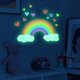 thumbnail image 2 of Calcomanías de pared de arcoíris grandes que brillan en la oscuridad, pegatina de pared de corazón extraíble, papel tapiz de arcoíris brillante, vinilo de acuarela, arcoíris, 2 of 5
