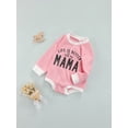 thumbnail image 3 of Qiylii Baby Romper, Letter Long Sleeve O neck, Pink/Brown, 0-24 Months, 3 of 8