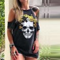 thumbnail image 2 of De Camiseta holgada sin tirantes con estampado de tirantes para mujer, top informal tipo jersey, 2 of 8