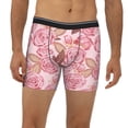 thumbnail image 2 of Cauagu Rose Flowers Print Men's Boxer Briefs, Funny & Cute Underwear Elastic Waistband Briefs Ideal Gift for Men,1-Pack, 2 of 7