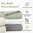 thumbnail image 5 of Aston & Arden Waffle Weave Cotton Bed Blanket (QUEEN Size 90x90), Soft and Breathable, Hotel Quality, 450 GSM, Beige, 5 of 7