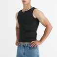 thumbnail image 2 of Mens Sport Body Shaper Wear Waist Belt Vest Zipper Tights Shape Wear Tank Tops Elastic Slim Soft Vest, 2 of 5