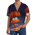 thumbnail image 7 of Lsque inside out 2 print Men's Cuban Collar Short Sleeve Shirt Summer Beachwear Casual Button Down Fashionable Vacation Leisure Shirt-X-Large, 7 of 7