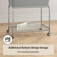 thumbnail image 6 of Laundry Cart with Wheels, Rolling Laundry Hamper with Removable Bag and Shelf, Metal Frame Laundry Basket with 4 Casters and 2 Brakes, Ideal for Bedroom, Bathroom, Laundry Room, Gray, 6 of 18