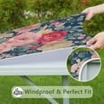thumbnail image 6 of Pioneer Flower Floral Print Pattern Square Fitted Tablecloth with Elastic Edge,Square Table Cover,Washable Elastic Table Cover for Home Kitchen Party Decor 36"x36", 6 of 6
