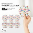 thumbnail image 3 of XMXY Drink Coasters with Holder for Coffee Table, Heart Love Rainbow Valentine Absorbent Ceramic Cups Coaster Sets 6 Pack, 4 Inches Hexagon, 3 of 9