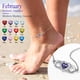 thumbnail image 2 of Pulsera de tobillo Silvora de plata esterlina para mujer con piedra de nacimiento de corazón de febrero, 2 of 8