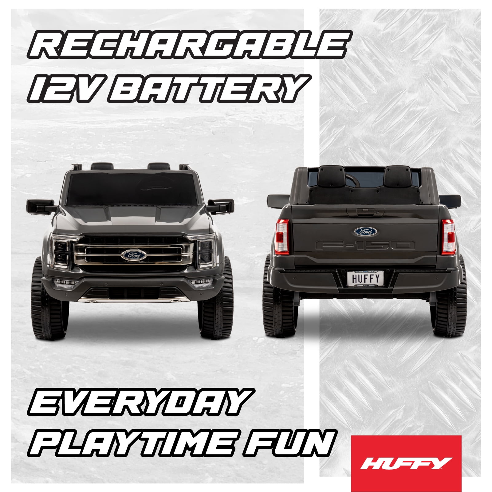 Huffy 12V Ford F-150 Raptor Ride-On Truck, Ages 3+, Gray, Kids, One Unit