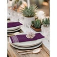 thumbnail image 5 of Dark Purple Retro Greek Key Cloth Napkins Set of 8 Reusable Dinner Napkins, Geometric Greece Ancient Farmhouse Cocktail Napkin Washable Table Napkins for Wedding/Holiday Party/Baby Shower 20"x20", 5 of 7