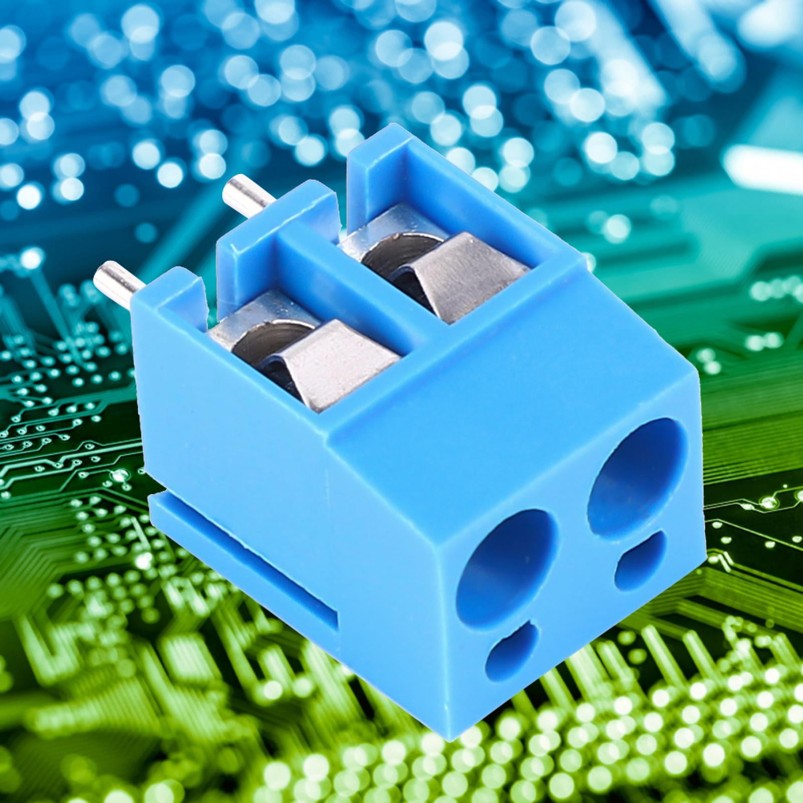 Fugacal Wiring Screw Terminal, 50pcs 2-Pin 5.0mm Terminal Block, For Electrician Printer Automatic Control Electric Appliance