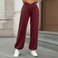 thumbnail image 4 of Gyexs Womens Wide Legs Sweatpants Petite Low Rise Palazzo Track Pant Drawstring Athletic Straight Joggers with Drawstring, , Size XXL, 4 of 8