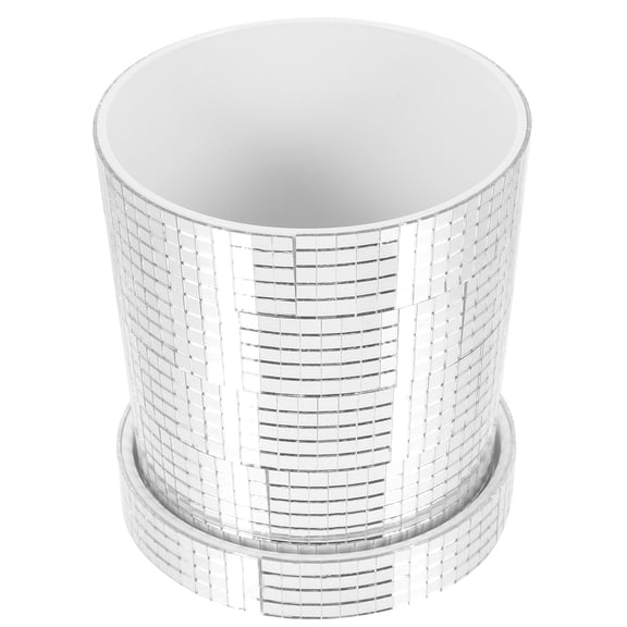 MOKKHNB Durable Disco Plated Silver Planter Pot for Succulent Plants and Decor