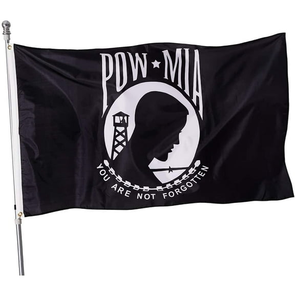 Pow Mia Flags 3x5 Indoor Outdoor- You are Not Forgotten Flag Banner with Grommets for Indoor (Printed)