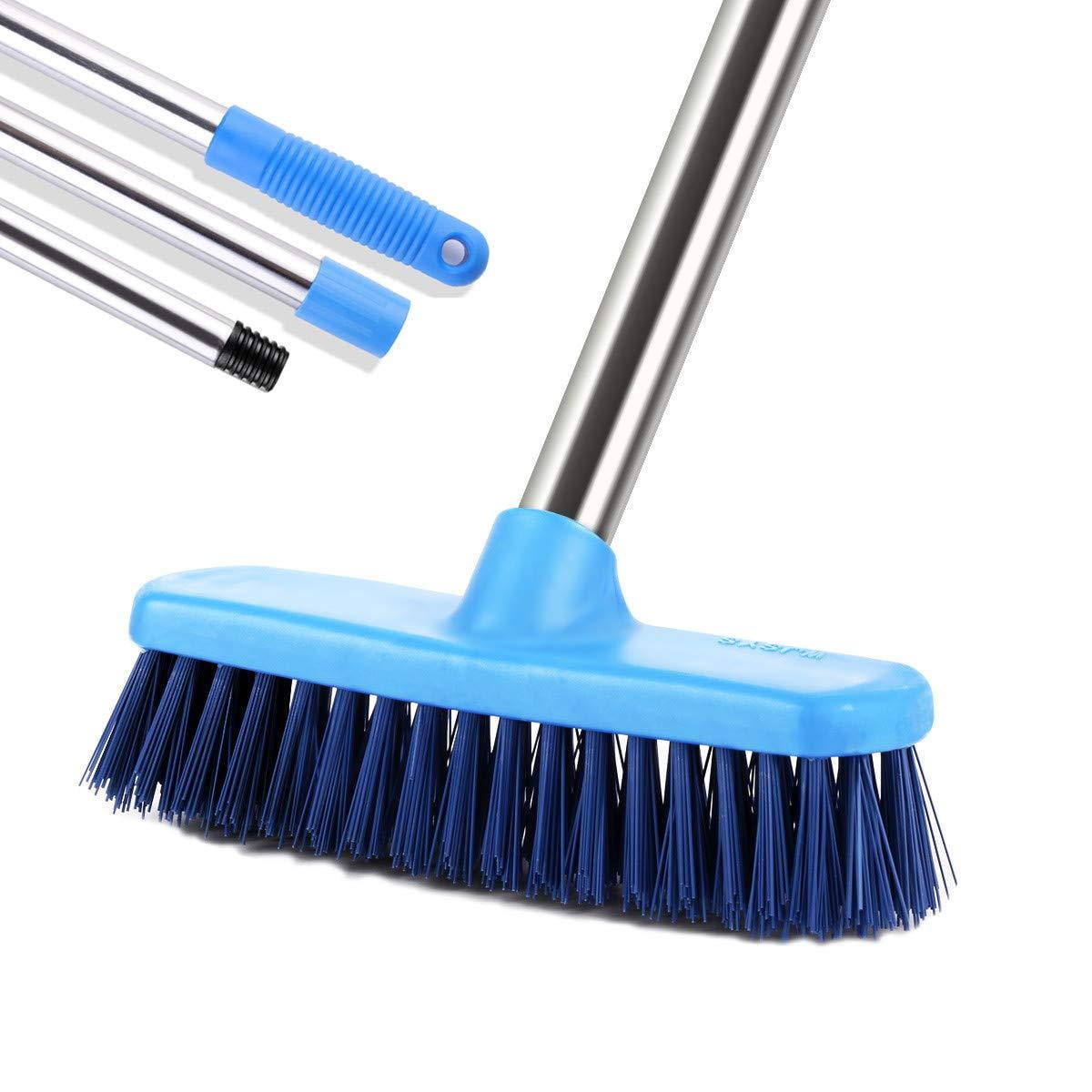 MEIBEI Floor Scrub Brush with Adjustable Long Handle-47.3", Stiff