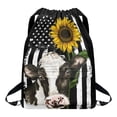 thumbnail image 1 of Xoenoiee American Flag Print Drawstring Backpack Bag with Zipper Pocket for Women Men, Cow Sunflower Lightweight Portable Beach Bag Sackpack for Swimming Gym Travel Yoga Storage Bag, 1 of 8