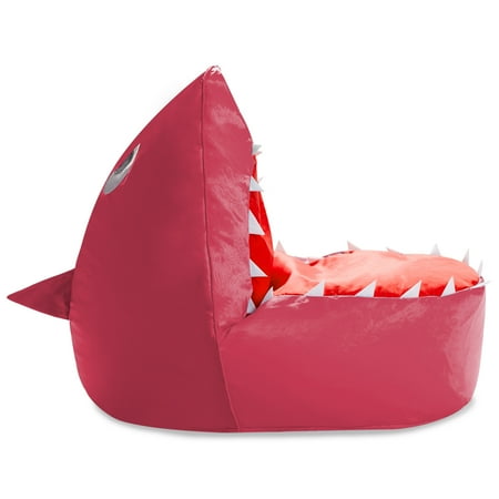 UPC: 0810073460447 | Posh Creations Bean Bag Chair Soft Shark Lounger Kids 2.5 ft Pink