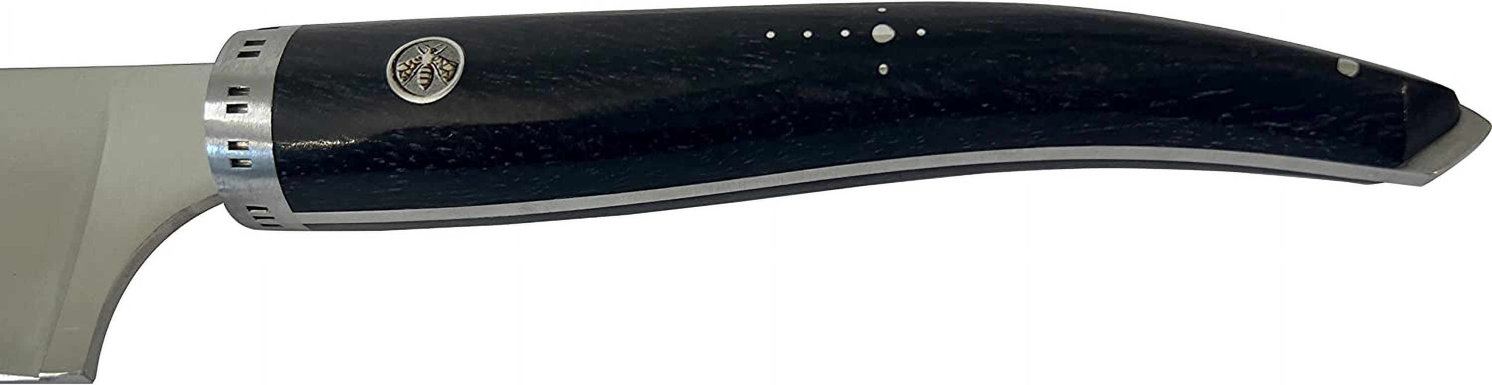 Laguiole en Aubrac Cuisine Gourmet Stainless Fully Forged Steel Made In France Essential 2-Piece Premium Kitchen Knife Set With Ebony Wood Handles, 8-Chef Knife And 4-in Paring Knife
