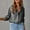 Dark Gray, variant on Stichou Long Sleeve Denim Shirt Women Button Down Chambray Shirt Casual Snap Jean Shirts Blouse Top Black S