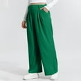 thumbnail image 5 of Women's Wide Leg Pants Business Casual Work Dress Pants with Pockets High Waist Pleated Loose Trouser Long Pants (XL, Green), 5 of 8
