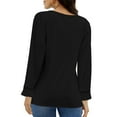 thumbnail image 5 of UVN Blouses for Women Square Neck Long Sleeve Shirts Dressy Casual Tunic Tops, 5 of 9