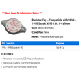 thumbnail image 2 of Radiator Cap - Compatible with 1996 - 1998 Suzuki X-90 1.6L 4-Cylinder 1997, 2 of 2