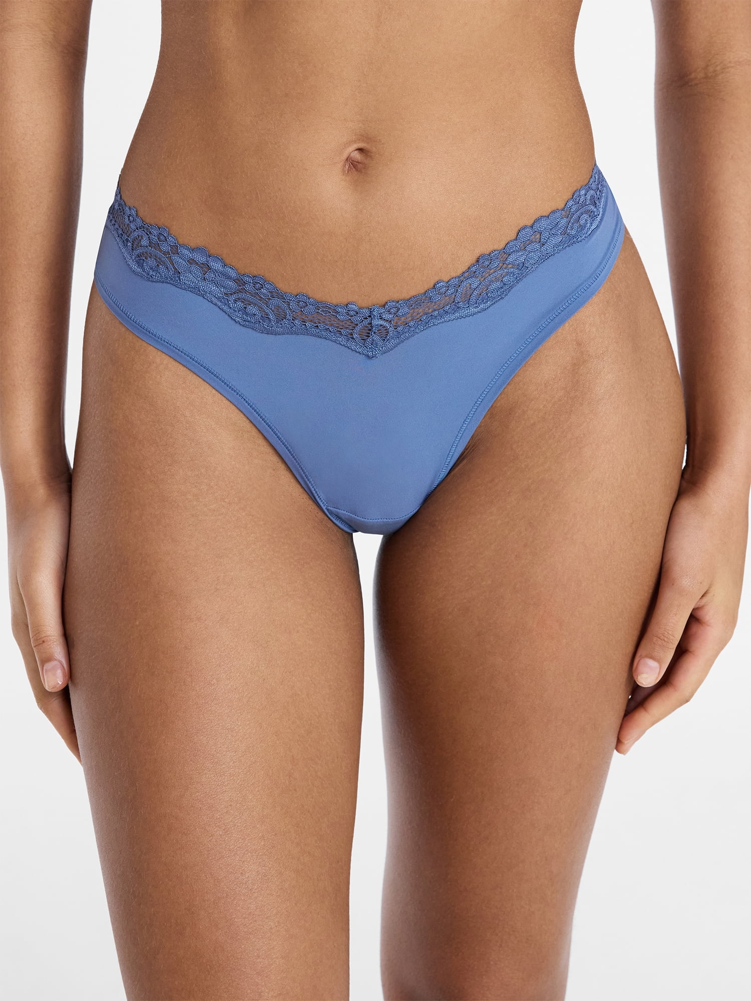 No Boundaries Fit Stretch Lace Thong Panties, 3-Pack, Women's XS-XXXL