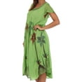 thumbnail image 3 of Sakkas Watercolor Palm Tree Tank Caftan Dress - Green - One Size, 3 of 4