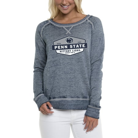 Women's Heathered Navy Penn State Nittany Lions Retro Shield Pullover Sweatshirt