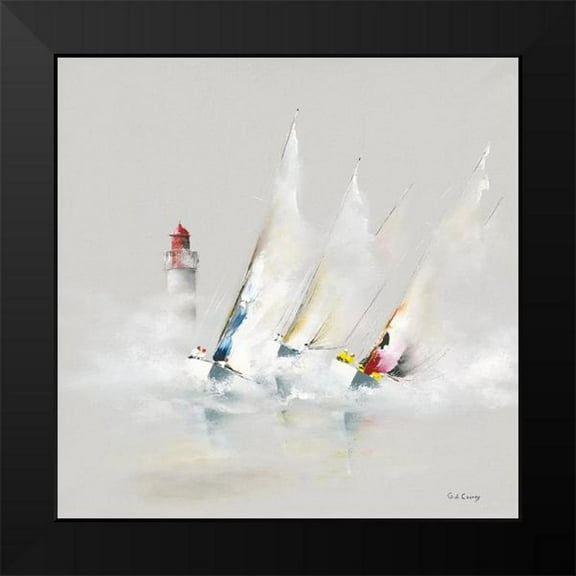 de Courcy, Gerard 12x12 Black Modern Framed Museum Art Print Titled - Passage du Phare