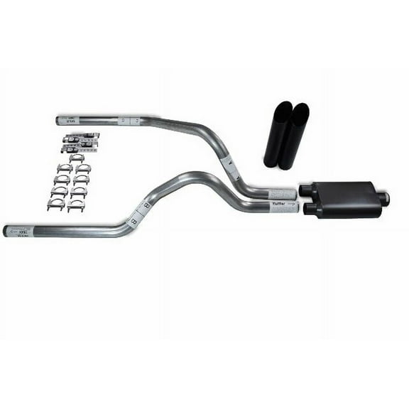 Dodge Dakota 97-05 2.5" Dual Truck Exhaust Kits 2 Chamber Muffler Black Tips