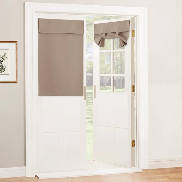 French Door Curtains Room Darkening Shades Small Door Window Curtains and Drapes Thermal Insulated Tricia Blinds for Patio Doorway W x L Panel