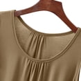 thumbnail image 6 of Feancey Plus Size Women's Capri Pajama Set Sleeveless Ruched Tank Top Elastic Waist 2 Piece Loungewear Solid Color Casual Pj Sets Khaki 4XL, 6 of 8