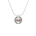thumbnail image 2 of Delight Jewelry Silvertone Hot Pink Retro Purse Gymnastics Mom Ring Charm Necklace, 18", 2 of 4