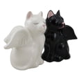 thumbnail image 6 of Ceramic Black White Angel Kitty Cats Devil Or Angel Salt And Pepper Shakers Set, 6 of 10