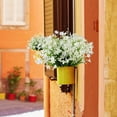 thumbnail image 2 of 4 Bundles Artificial Daffodils Flowers Faux Shrubs UV Resistant Greenery For Bridal Bouquet Home Garden Hanging Planter Porch Wedding Decoration, White, 2 of 7