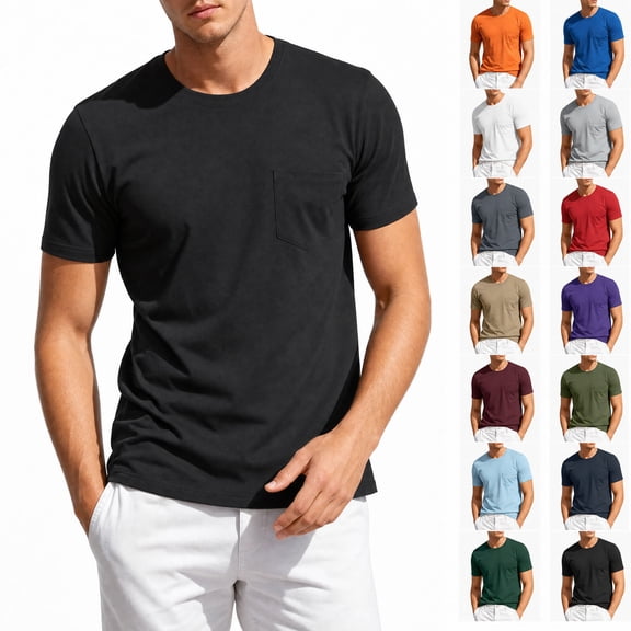 HAOTAGS Men’s Athletic T-Shirt Breathable Mesh Short Sleeve Running Shirts Moisture-Wicking Lightweight, with Pocket Crew Neck Tops Black Size L