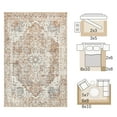 thumbnail image 2 of RUGKING Area Rug 2x3 Indoor Entryway Vintage Red Print Carpet Distressed Chenille Thin Mat Foldable Non Slip Accent Rug for Kitchen Living Room, 2 of 5