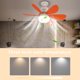 thumbnail image 3 of Ventilador Techo Lámpara LED E27 Enchufe Ventilador Control Remoto 52 Cm (Concha Lechosa Naranja), 3 of 9