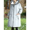 thumbnail image 4 of hoksml Women's Raincoat Rainproof Jacket Waterproof Breathable Long with Hood Outdoor Hiking Ordinary Warm Lightweight Windbreaker, 4 of 4
