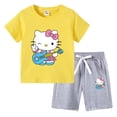 thumbnail image 5 of Hello Kitty verano niños pequeños de algodón de manga corta camiseta traje niños pantalones cortos de manga corta conjunto de dos piezas ropa para niños, 5 of 5