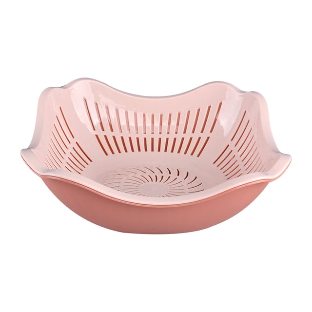 LSLJS Household Double-Layer Basket Fruit And Vegetable Kitchen Washbasin Fruit Storage With Cover Multi-Functional Plastic Basin, Home Accessories