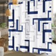 thumbnail image 3 of Shower Curtain,Modern Geometric Blue Shower Curtain,Shower Curtains for Bathroom,Textured Fabric Waterproof Shower Curtain Sets with 12 Hooks,Abstract Cloth Bath Curtain 72 x 72 inch, 3 of 6