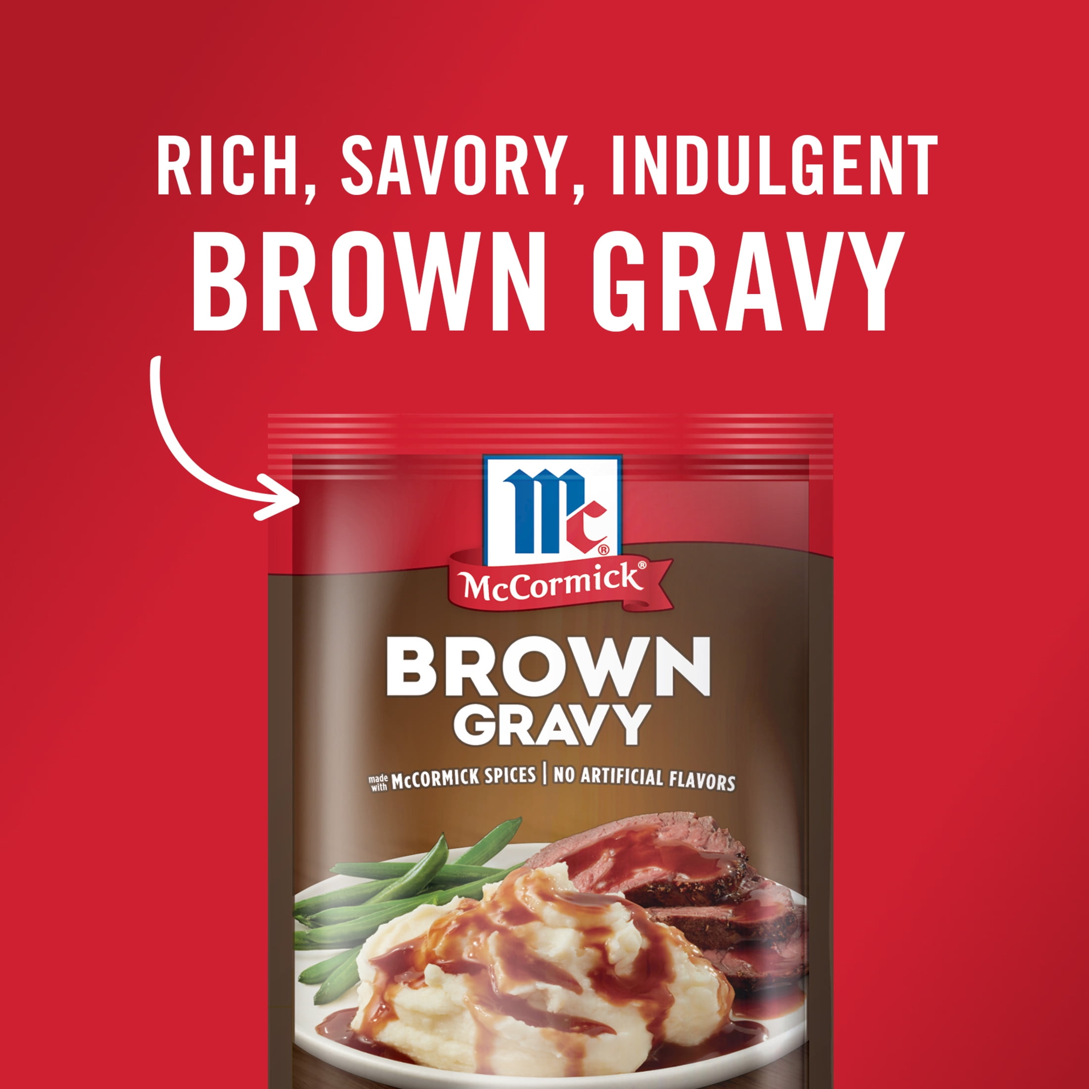 (24 pack) McCormick Brown Gravy Mix, 0.87 oz Packet